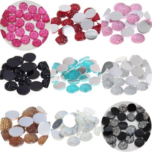 200 Flatback Resin Round Dotted Rhinestone Gems 8mm (0.31") Color For Choice