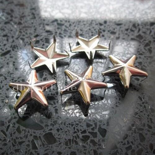 500 PCS 1/2" 12mm Stud Solid star Shape Nickel Spike Biker Punk Rock Spot Nailhead leather