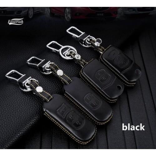 Car 4D Genuine Leather Key Case Holder For MAZDA 6 M2 M3 M5 M6 Axela CX-5 CX-7 CX-9 AXELA Atenza Smart Key 2 3 button
