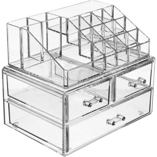 Jewelry Cosmetics Large Storage Box Makeup Organizer Multilayer Acrylic Transparent Desktop Storage Organizer 24x17.7x20cm