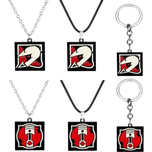 Game Rainbow six siege keychain Pendant Necklace Men Women Skull Metal Keyring Male Anime KeyRing Holder Gift fashion Jewelry