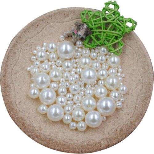 AIJJU 3-20Mm Round ABS Imitation Pearls Bulk Beads DIY Crafts Pearls Chain Bag Shoes Clothes Decoration Sewing Accessories