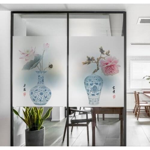 Custom Size Decorative Glass Window Film No Glue Opaque Window Stickers Static Cling Foil For Smooth Glass Living Room
