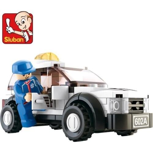 SLUBAN City Formula F1 Safety Car MOC Figure Speed Champions Building Blocks Bricks Classic Model Educational Toys For Kids Gift
