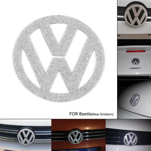 110mm Diamond Bling Rhinestone Rear Trunk Lid Emblem Badge Cover Sticker Decor for VW Volkswagen Beetle