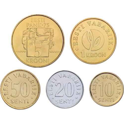 Europe New Original Coins 5 Pieces/set Collectible Edition Real Rare Unc Commemorative Coin Estonia Coin