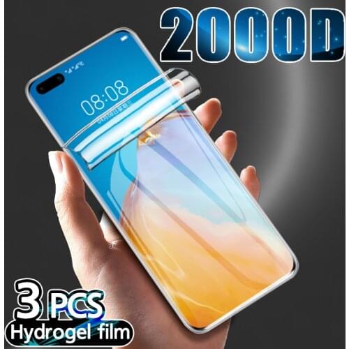 2000D 3-1Pcs Full Cover Hydrogel Film For Huawei P40 P30 Lite P20 Pro Screen Protector Film Mate 10 20 Lite 30 Pro Not Glass
