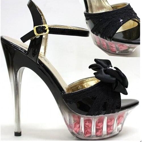 Han edition sexy girls wedding shoe 15 cm super high heels sweet maiden temperamental bride shoes joker sandals