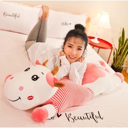 Kawaii Cartoon Milk Cow Plush Toys Stuffed Animal Doll Soft Pillow Cushion Bolster Home Decoration Valentine Christmas Gifts