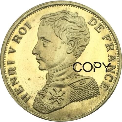 France Henry V Pretender gold Essai Piefort Franc 1832 Brass Metal Copy Coins