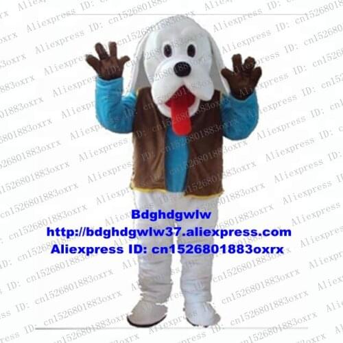 White Poodle Pudel MalteseDog Sheepdog Bichon Frise Dog Mascot Costume Cartoon Character Welcome Dinner Sports Carnival zx2659