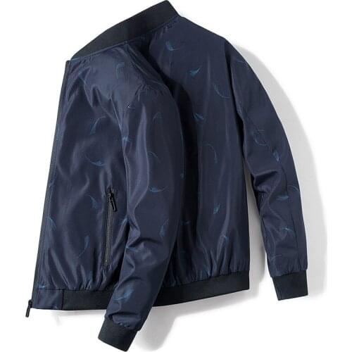 2021 New Mens Bomber Jacket Spring Baseball Jackets Men Zipper Windbreaker Fashion Casual Male Feather Printed Coat Outerwear