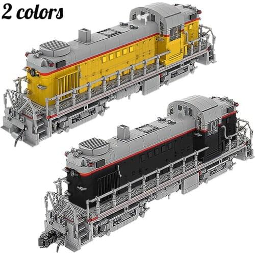 MOC Has Roofed Classic Train Bricks Model Union Pacific Railroad Alco RS-2 (1:38) High-tech Railway Building Blocks Toy Gift