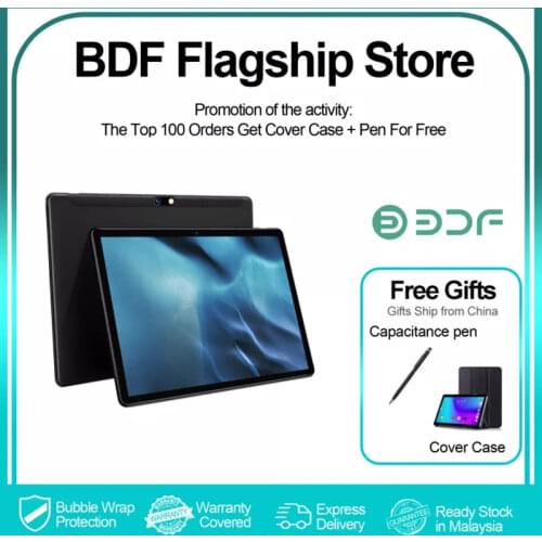 New【 Buy 32GB 】BDF 10.1'' Tablet PC Android 9.0 4G/3G Dual SIM Card Tablets 2GB+32GB ROM Bluetooth Wi-Fi Tablet+Keyboard
