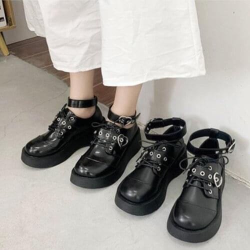 British style platform bottom 3-5cm leather shoes female Japanese big toe shoes lolita fairy shoes kawaii shoes loli cosplay