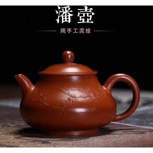 Sand tea set clay pot pot pan zhu pure hand painted clay pot of yixing purple sand teapot apprentice a factory class