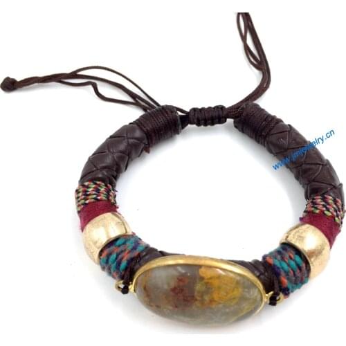 2015 New Jewelry Suppliers handmade weaving wrap bracelet whip cord tibetan vintage Palace bangle bracelet enamel bracelets