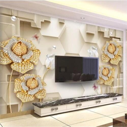 Custom wallpaper 3d murals simple jewelry flower wall 5d living room bedroom wall papers home decor papel de parede 8d wallpaper