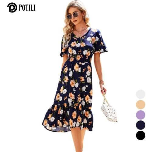 Летние шифоновые платья POTILI China At AliExpress