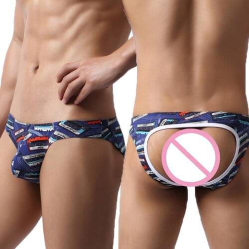 Sexy Mens Thong G-string Jockstrap Printed Mini Underwear String Homme Panties Cueca Bikini Tanga Hombre Backless Underpants
