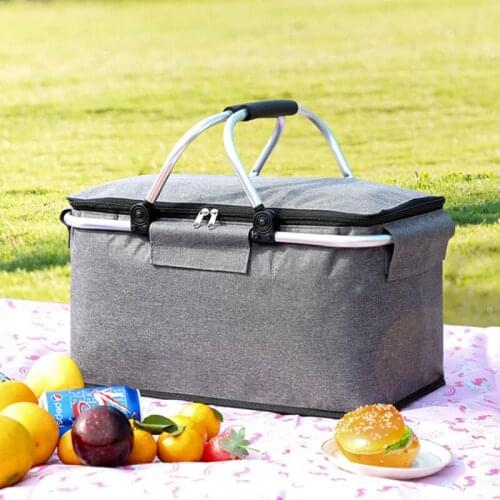 Folding storage basket camping ice bag 2-8 people picnic beverage insulation beach school picnic bag camping storage bag