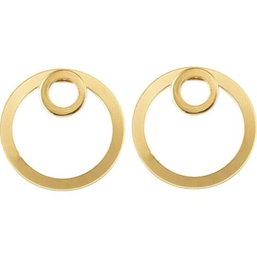 SUMENG 2021 New Simple Double Round Drop Earrings for women Geometric hanging Earrings female fashion jewelry accessories Gifts