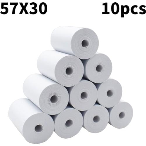 Thermal paper 57 x 30 mm POS printer 10 rolls mobile bluetooth cash register paper rollfor Paperang & Peripage Mini Printer #R40