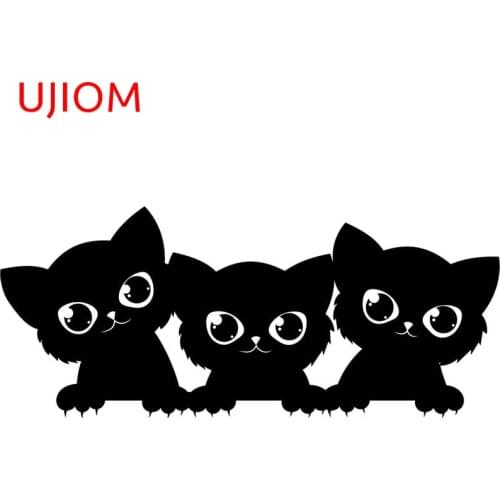 UJIOM Black Cat Living Room Decor Bedroom Accessories Wall Stickers Childrens Bedroom Decor Waterproof Vinyl Wallpaper