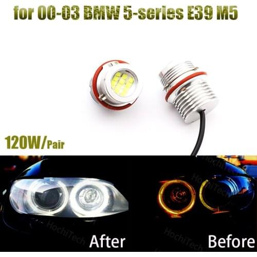 2pcs 120W Light Bulbs for 00-03 BMW 5-series E39 M5 Angel Eyes Light LED Light Accessories