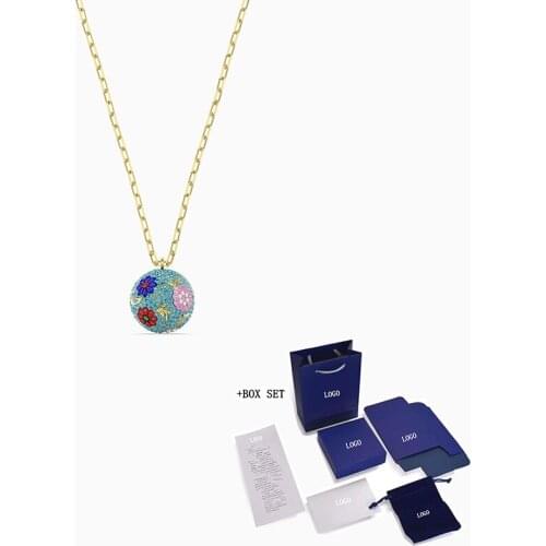 2021 Fashion Jewelry SWA New FLOWER OF FORTUNE Necklace Elegant Flower Ball Decoration Decorative Female Romantic Jewelry Gift