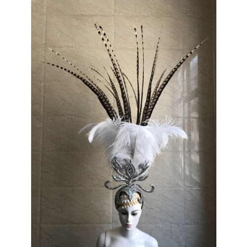 Latin dance Samba accessories Fashion exquisite headdress feathers Delicate dance shows accessories