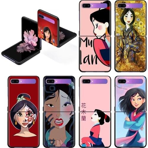 Disney Mulan Princess Case For Samsung Galaxy Z Flip 6.7" Flip3 5G Black PC Hard Phone Cover Segmented Protect Coque