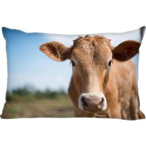 Animal Cow Pillow Cover Bedroom Home Office Decorative Pillowcase Rectangle Zipper Pillow Cases Satin Fabric A12.21