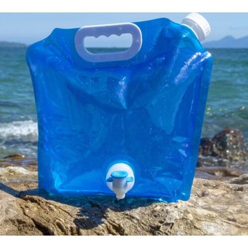 Home Outdoor Folding Portable Water Bag With Faucet Car Water Storage Bag Bucket Emergency Water Bag Sports Riding Bottle