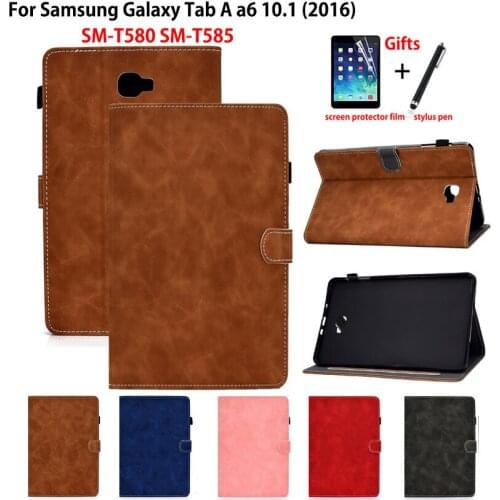SM-T580 Case Cover For Samsung Galaxy Tab A A6 10.1 2016 T580 T585 SM-T585 T580N Coque Funda Tablet Soft Shockproof Flip Shell