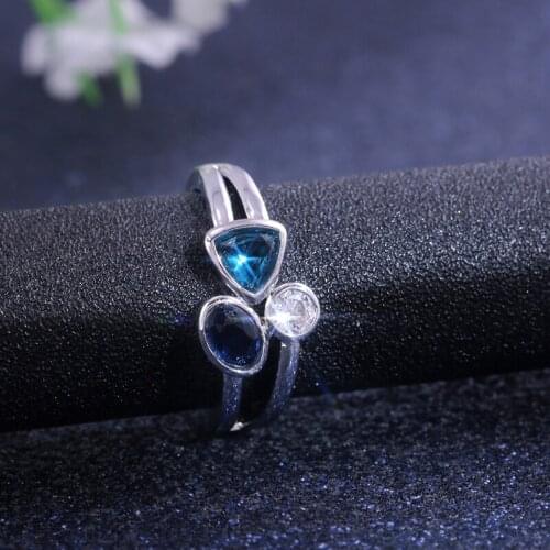 YOBEST Top Quality Silver Color Blue CZ Cubic Zirconia Ring Bague Fashion Cubic Zirconia Anniversary Jewelry For Women
