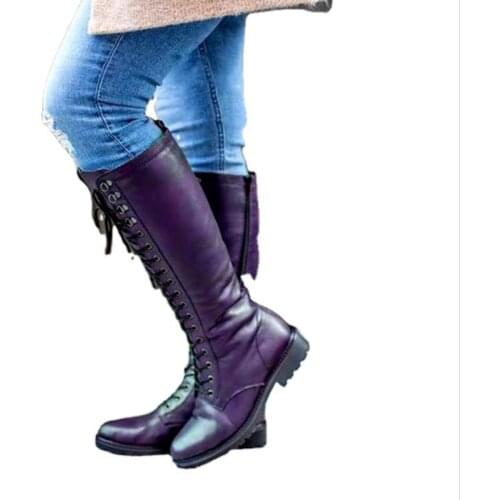 Leather Knight Shoe Chaussures Femme Zapatos Mujer Sapato High Heels Shoes Woman Fashion Soft Women Knee High Boots