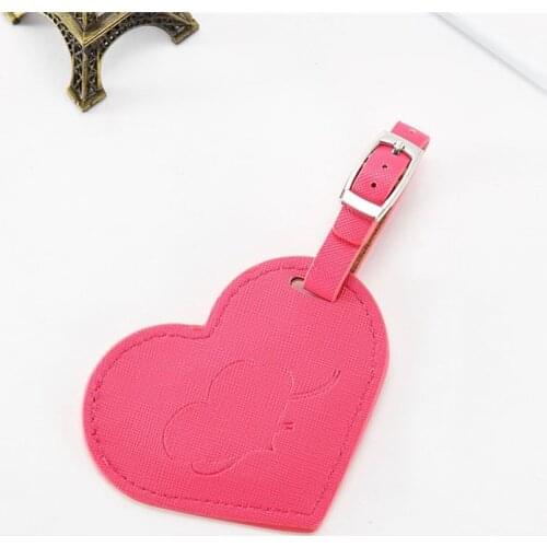 Zoukane 2 pcs/lot Heart Shape Leather Luggage Tag Suitcase Label Bag Pendant for Couple Travel Accessories Name ID Tags LT14