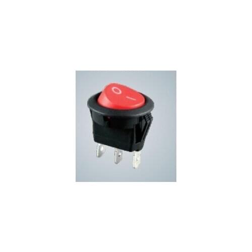 Circular rocker switch KCD8 11N 6A 3 feet with red light 220V