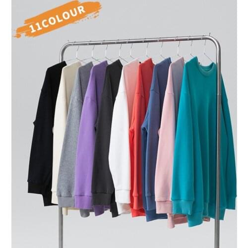 2021 Autumn Men Solid Color Sweatshirts Womens Oversized Hoodies Streetwear Pullover Hooded Sweatshirts Casual Loose Hoodies