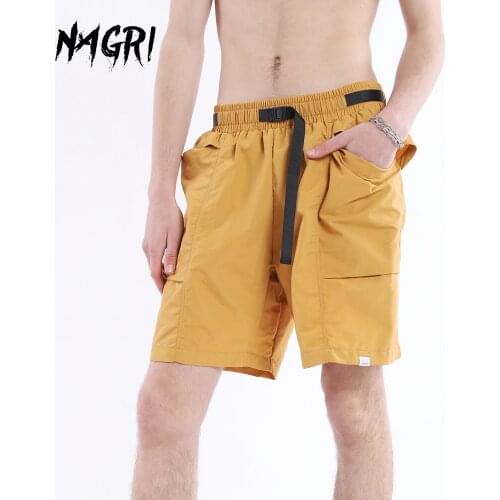 Casual 2020 Summer Shorts Men Solid Color Boardshort Pants Loose Straight Streetwear Elastic Waist Male Breathable Mesh Shorts
