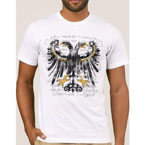 German Double-headed Eagle Gothic Lords Prayer Printed T-Shirt. Summer Cotton Short Sleeve O-Neck Mens T Shirt New S-3XL