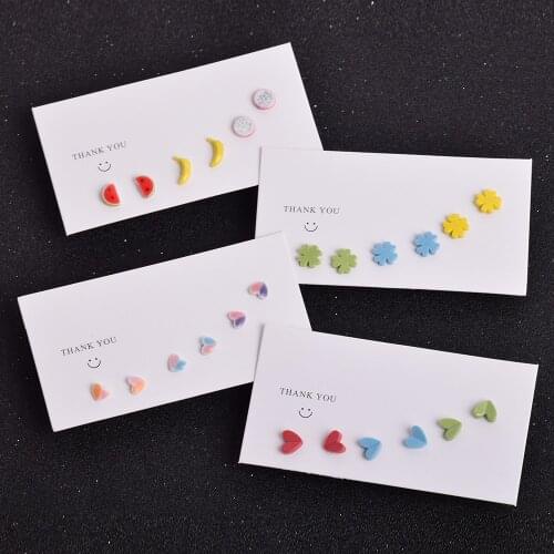 Wholesale 3 Pairs/set Stud Earrings For Women boucle d'oreille pendientes Earrings Set Heart Flowers Fruit Earrings sieraden