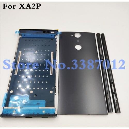 Original Full Housing Middle Front Frame Bezel Housing For Sony Xperia XA2P XA2 Plus With Battery Back Cover + Side strip