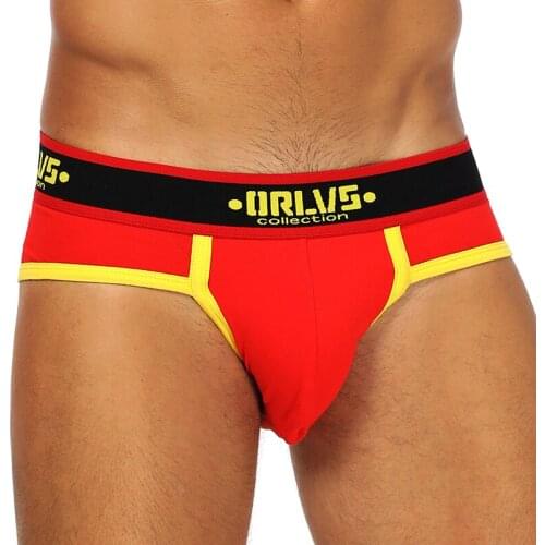 ORLVS Brand 50PC/LOT Wholesale Cotton Mesh Men Briefs Sexy Gay Underwear Breathable Male Panties Comfortable Underpants Briefs
