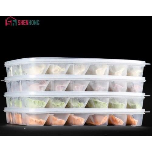 SHENHOONG 1 layer Storage Holder Refrigerator Fresh-keeping Plastic Case Portable Dumpling Box Container