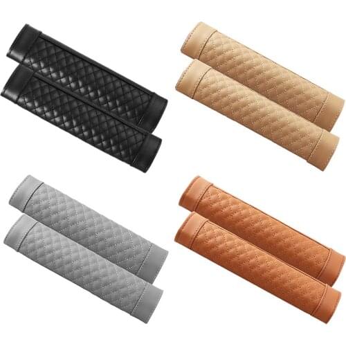 Vehicle Seatbelt Shoulder Protector Leather Cross-Border Chequered Vehicle Seatbelt Cover Interior Jewelry for General Motors