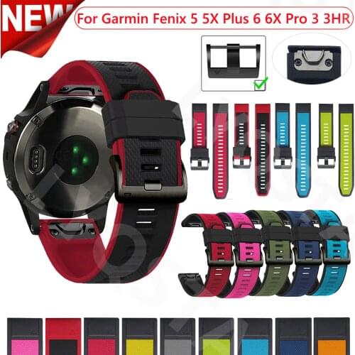 26 22mm Sport Watch Bands Straps For Garmin Fenix 6 6S 6X 5X 5 5S 3HR Forerunner 935 945 Quick Release Easyfit Silicone Bracelet