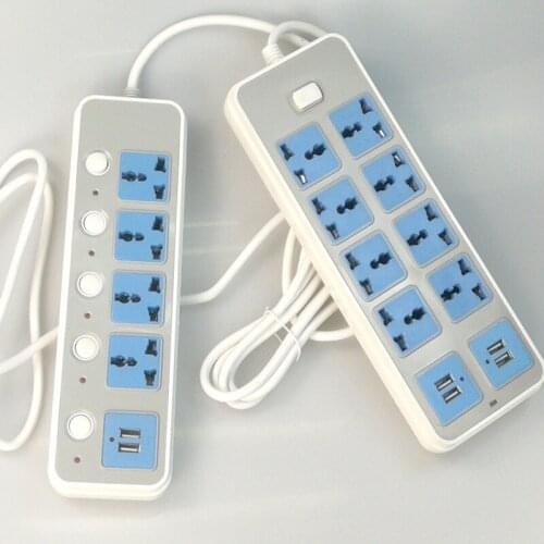 4 USB Desktop Power Strip 2A Charging 2 USB 1.8M Extension Cable Socket UK EU Plug 8 Universal Outlets Socket Adapter Switch