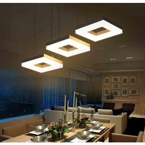 Modern led pendant lights for dining room living room Acrylic Aluminum Rectangle Design led pendant lamp fixtures AC 85-265V